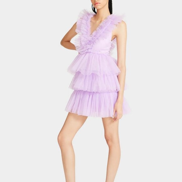 Betsey Johnson Tiered Tulle Dress Lavender - Picture 1 of 7